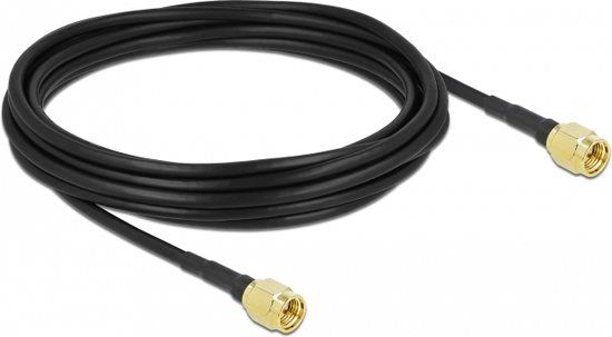 Delock 90470 Coax-kabel - SMA - SMA - 5 meter - Zwart