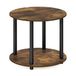 Furinno Ronde houten salontafel met 2 niveaus, amber grenen, 1-pack