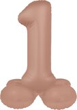 Folat Staande folieballon Cijfer 1 Vintage Rose - 72 cm