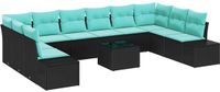 vidaXL Tuinbank - Zwart en turquoise