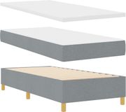 vidaXL Boxspring Bed met Hoofdeinde Lichtgrijs Stof 200 x 90 cm