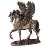 Veronese Design Koudgegoten hars gevleugelde paardenstandbeeld - 26 cm - Dierlijke sculptuur - Bronzen afwerking