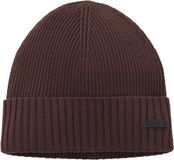 Hugo Boss BOSS Fati muts wol - heren muts met omslag - donkerbruin