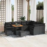 Prolenta Maison Exclusive - Ensemble de canapés de jardin, 12 pièces, en résine tressée noire