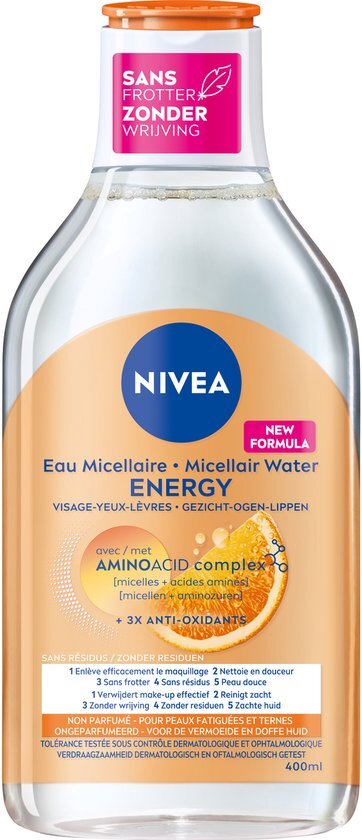 NIVEA Micellair Water Energy - Gezichtsreiniger - Met aminozuren - pH-neutraal - Vitamine C - 400 ml