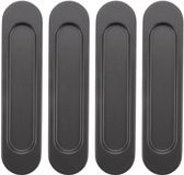 Sinocor GmbH 4 pièces Poignée de porte coulissante Noir Métal Auto-adhésif 149x35x6 mm