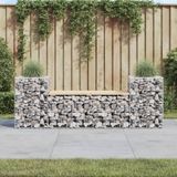 Prolenta Maison Exclusive - Tuinbank van gabionen, 183x41x60,5 cm, massief hout, grenen