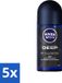 Nivea Men Deep Déodorant Roll-On - 50 ml - 5 pièces
