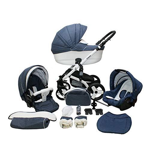 Lux4Kids Kinderwagen Kinderwagen Kinderwagen Isofix Autostoel DIN EN 1888 Cruiser S by Denim 8b 2in1 Zonder Babyzitje