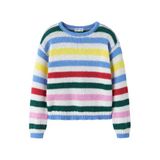 NAME IT KIDS rechtvallende gestreepte gebreide trui - blauw