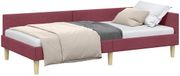 vidaXL Hoek Bed Frame Wijnrood Stof 90 x 200 cm