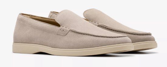 Clarks Torford Easy Heren Mocassin Grijs Suède G-breedte Maat 45