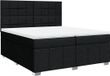 vidaXL Boxspringbed met matras, stof, zwart, 200x200 cm