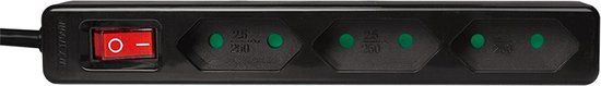 LogiLink LPS230B - Stekkerdoos - 3-voudig - Zwart