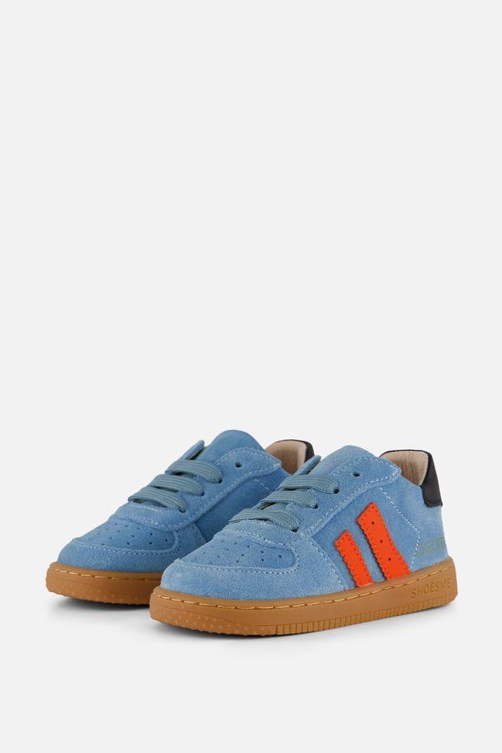 Shoesme Blauw Sneakertje - Sneakers Kinderen - Jongens - BLUE ORANGE - Suède - Maat 23