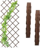 Relaxdays Trellis Hout - Set van 3 - 180 x 90 cm - Muur - Klimplanten - Bruin
