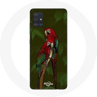 Maniacase Hoesje voor Samsung Galaxy A51 4G Pionus papegaai rood