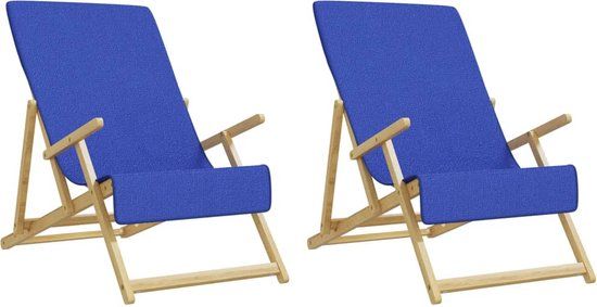 vidaXL Strandhanddoeken 2 stuks 60x135 cm Koningsblauw Katoen/Polyester