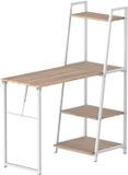 HOMCOM Bureau met planken Hout Licht eiken imitatie, wit