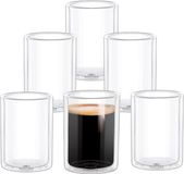 Wilmax England Thermo Glass - Dubbelwandige Glazen - 300 ml - Set van 6