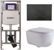 Geberit QeramiQ Dely Swirl Toiletset - Mat Wit