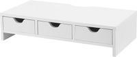 [en.casa] Monitorstandaard Ruovesi verhoger 12x51x25 cm wit