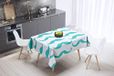 Bonamaison Tafelkleed, Anti-Mold, Sneldrogend, Waterdicht, 100% Polyester Tafellaken, Turkoois, wit, 140 x 140 Cm