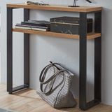 Haku Bijzettafel | 70 x 28 x 75 cm | Anthracite Oak-design