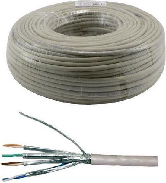 MCL MCL C6APST/100H netwerkkabel 100 m Cat6a S/FTP Grijs