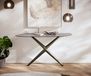Estelo Table console Edge Organique 140x40 cm Céramique Béton Gris Métal Finition effet Titan