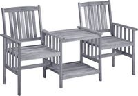 vidaXL Fauteuils de jardin avec table d'appoint - 159x61x92 cm - acacia massif - Marron