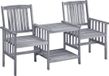 vidaXL Fauteuils de jardin avec table d'appoint - 159x61x92 cm - acacia massif - Marron