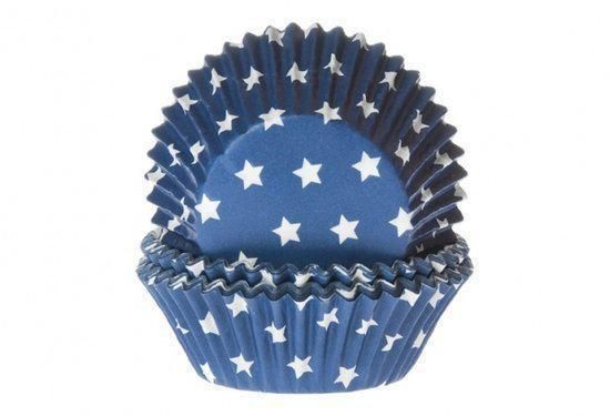 House of Marie Cupcake Vormpjes Ster Blauw pk/50 - 8718375851852