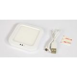 GEFOM 411034 Patrijspoort, vierkant, oplaadbaar, met sensor, kunststof, wit