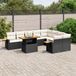 Maison Exclusive - Ensemble de jardin pour le jardin, composé de 10 pièces avec coussins, en polyrotin noir
