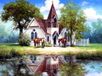 SunsOut Puzzle Dorpskerk Reflectie - 1000 pièces puzzle