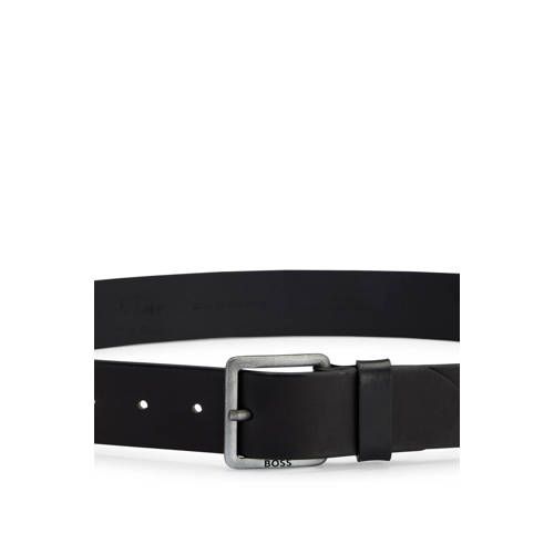 BOSS leren riem Jeeko zwart