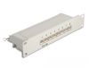 Delock 10 inch patch panel | 8x RJ45 | CAT6a | STP | 1U | grijs