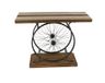 Deco 79 Houten fiets brede lattenbodem consoletafel met dubbel wielframe en gelaagde basis, 99 x 39 inch x 30 cm x 61 cm, bruin