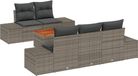 vidaXL Tuinbank Set 6-delig Grijs Polyrattan