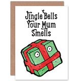 Wee Blue Coo CARD MERRY CHRISTMAS XMAS JINGLE MUM SMELLS FUN GIFT