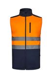 Velilla Softshell vest, marineblauw/fluor oranje, S, Unisex, Volledig reflecterend, EN IEC 61482