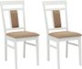 vidaXL Eetkamerstoel 2 stuks Massief Rubberhout Wit en Bruin
