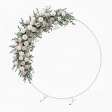 Relaxdays bloemen boog, rond metaal, 195 cm, wit