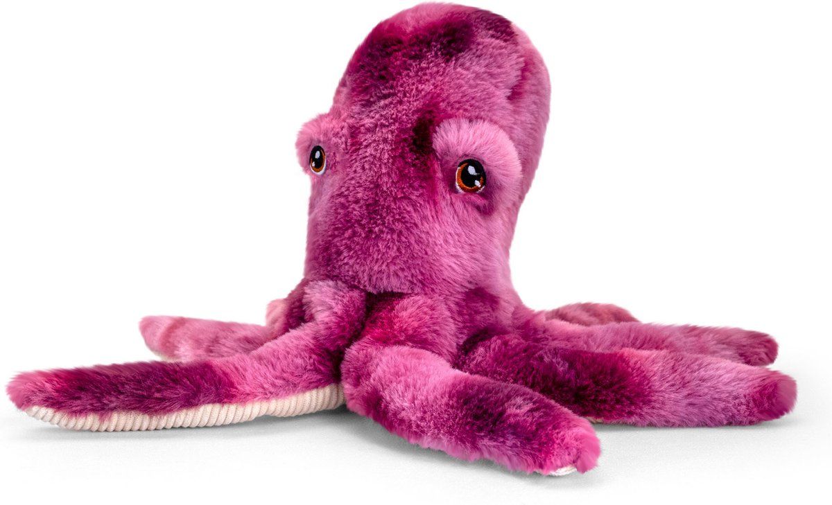 Keel Toys Pluche knuffel dieren paarse inktvis/octopus 25 cm - Knuffelbeesten inktvissen speelgoed