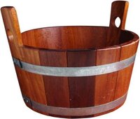 Sauna Voetenbad Gelakt Kambala-hout (16L) - Donker gelakt hout