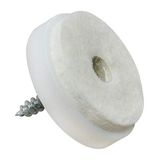 Adsamm® / 32 x Vilt-pads met schroeven | Ø 28 mm Ø 1,1" | wit | rond | Premium kwaliteit meubelschuiven met schroef van Adsamm®