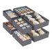 SONGMICS Ladeverdeler, 8 stuks, opvouwbare ondergoed-organizer, voor beha's, slipjes, sokken en stropdassen, opbergdozen van stof voor kasten, grijs RUS08GY