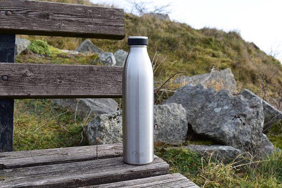 MILU Roestvrij Staal Vacuüm Geïsoleerde Waterfles - 1000ml - Dubbelwandig - RVS - Zilver