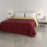 Italian Bed Linen Winterdekbed Elegant, Bordeaux/Crème, Dubbele 100% Microvezel, 260x260cm